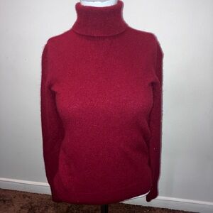 Orvis Cashmere Deep Red Turtleneck Sweater XS